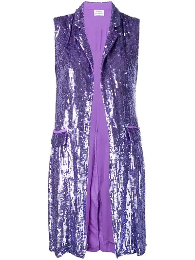 Shop P.a.r.o.s.h Sequin Longline Vest In Purple