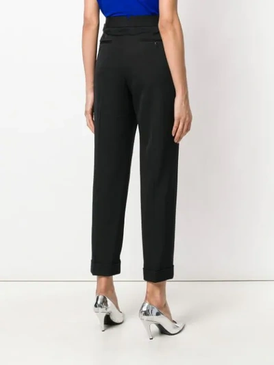 Shop Tom Ford Cropped High Waist Trousers - Black