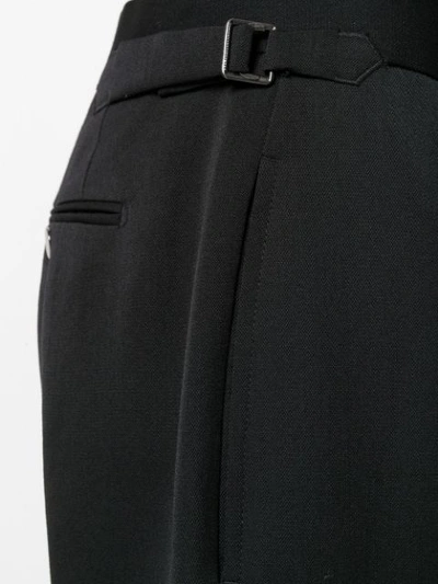 Shop Tom Ford Cropped High Waist Trousers - Black