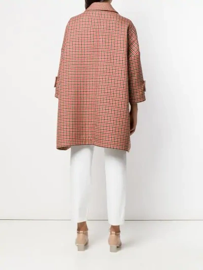 Shop Mackintosh Humbie Shepherd Check Overcoat In Neutrals