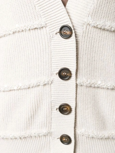 Shop Brunello Cucinelli Sequin Embellished Cardigan In Neutrals