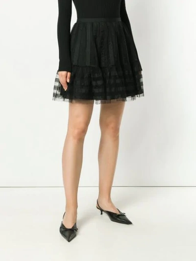 Shop Red Valentino Tulle Pleated Short Skirt - Black