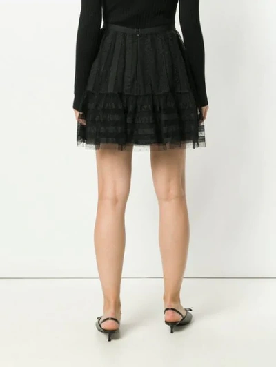 Shop Red Valentino Tulle Pleated Short Skirt - Black