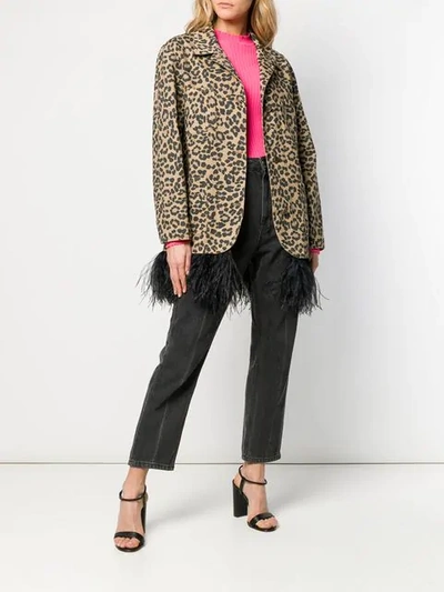 Shop Simonetta Ravizza Leopard Print Blazer In Brown