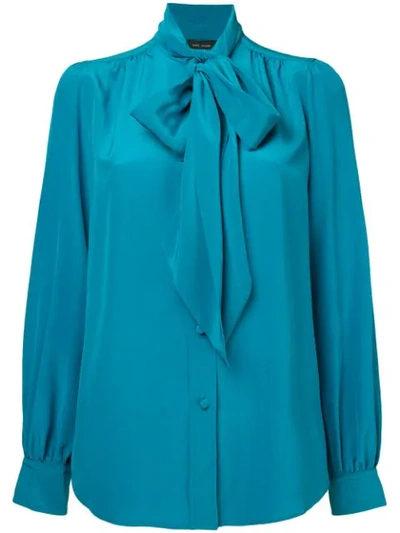 Shop Marc Jacobs Pussy Bow Blouse In Green