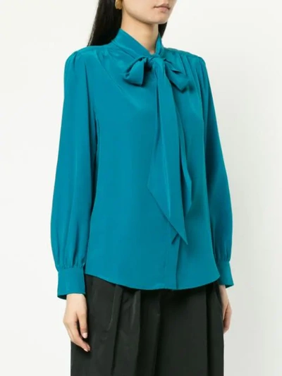 Shop Marc Jacobs Pussy Bow Blouse In Green