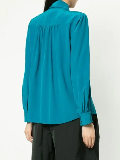 Shop Marc Jacobs Pussy Bow Blouse In Green