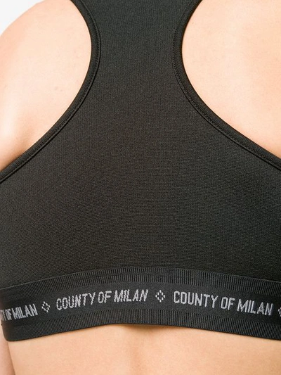 Shop Marcelo Burlon County Of Milan Logo Sports Bra In Black
