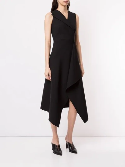 Shop Dion Lee Kleid Mit Faltendetail In Black