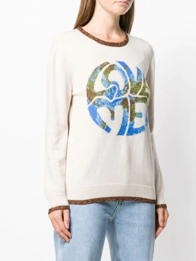 Shop Alberta Ferretti Knitted Sweatshirt In Neutrals