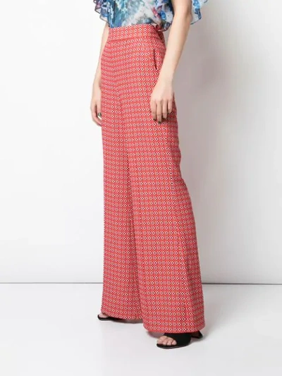Shop Alice And Olivia Printed Palazzo Trousers In Red