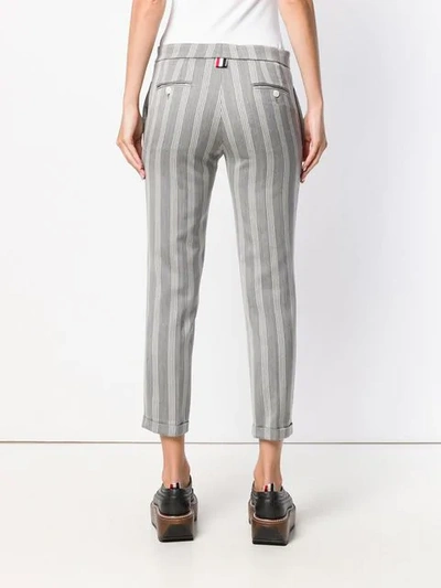 Shop Thom Browne Repp Stripe Skinny In Grey