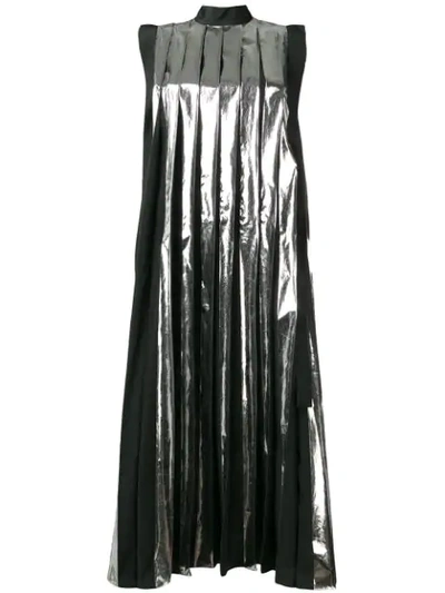 Shop Marni Pleated Midi Dress In Black