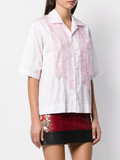 Shop Dsquared2 Cropped Ruffle Shirt In Pink