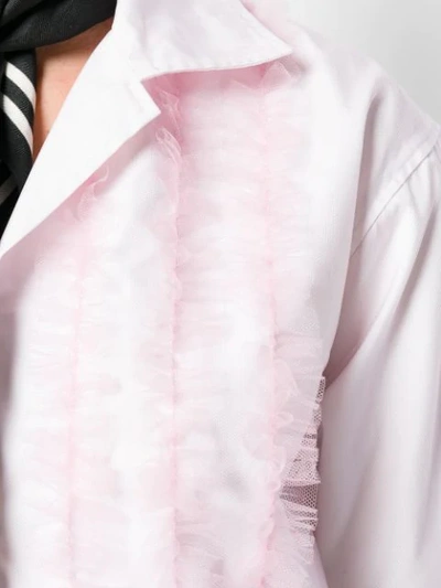 Shop Dsquared2 Cropped Ruffle Shirt In Pink