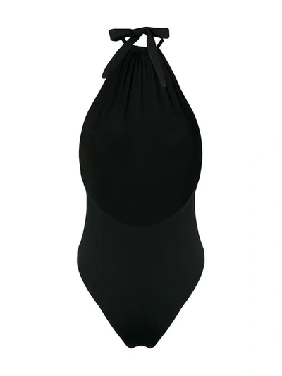 Shop Mara Hoffman Halter Neck Swimsuit In Black
