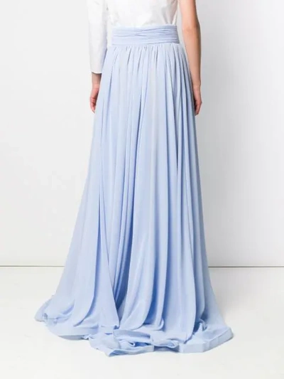 Shop Styland Pleated Maxi Skirt In Blue
