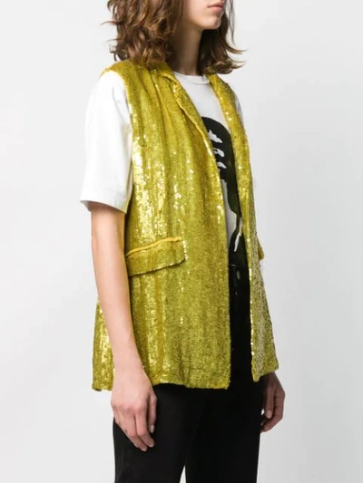 Shop P.a.r.o.s.h. Sequin Waistcoat In Yellow