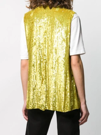 Shop P.a.r.o.s.h. Sequin Waistcoat In Yellow