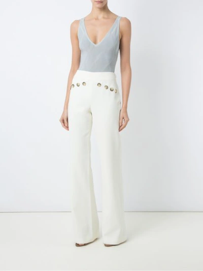 Shop Talie Nk Straight Trousers In White