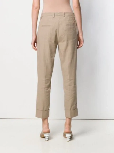 Shop Cambio Cropped Leg Trousers In Neutrals