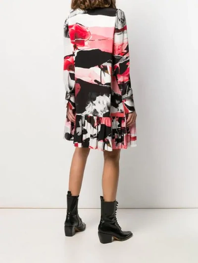 Shop Alexander Mcqueen 'torn Rose' Minikleid Mit Volant In Pink