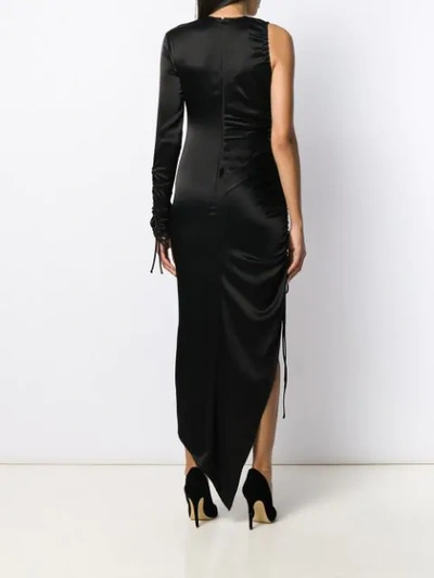 Shop David Koma Asymmetric Midi Dress In Black