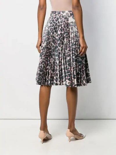 Shop Calvin Klein 205w39nyc Pleated Leopard Skirt In Grey