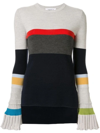 Shop Enföld Striped Fine Knit Sweater In Multicolour