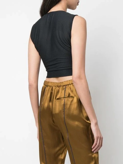 CUSHNIE KNOT DETAIL CROPPED TOP - 黑色