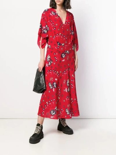 Shop Zadig & Voltaire Rap Daisy Print Maxi Dress In Red