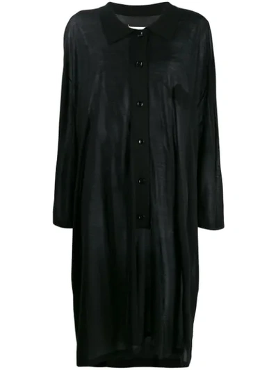 Shop Maison Margiela Oversized Sheer Shirt In Black