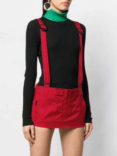 Shop Dsquared2 Mini Skirt With Suspenders In Red