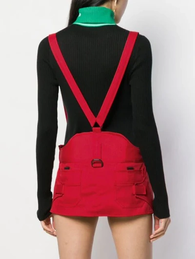 Shop Dsquared2 Mini Skirt With Suspenders In Red