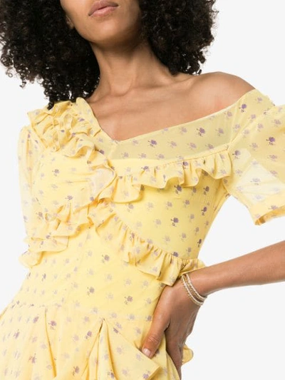 Shop Preen By Thornton Bregazzi Kennedy Ruffle Tiered Midi Dress In Yellow