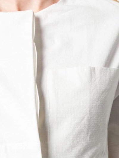 Shop Sara Lanzi Textured Jacket In White