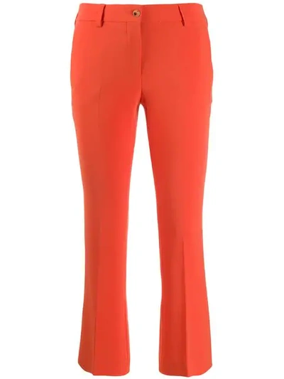 Shop Alberto Biani Skinny Cropped Trousers In Orange