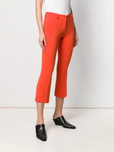 Shop Alberto Biani Skinny Cropped Trousers In Orange