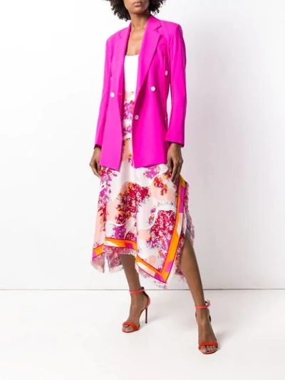 Shop Emilio Pucci Floral Asymmetric Skirt In Pink