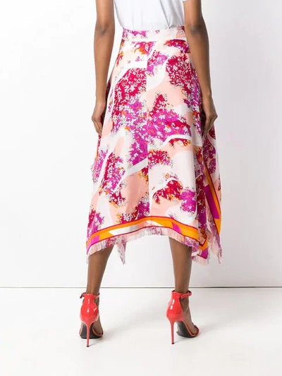 Shop Emilio Pucci Floral Asymmetric Skirt In Pink