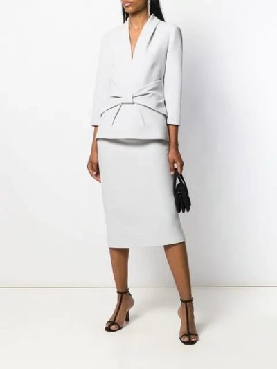 Shop Safiyaa London Slim-fit Pencil Skirt In Grey