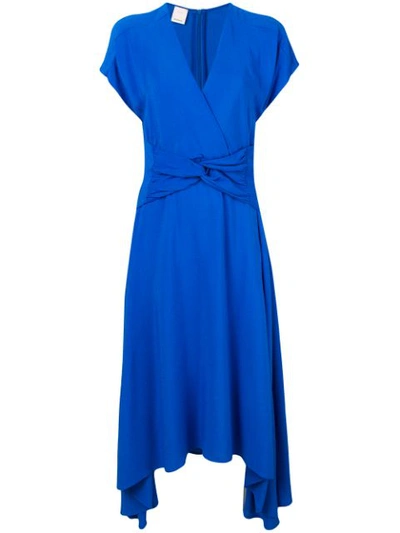 Shop Pinko Twist Waist Dress In Blue