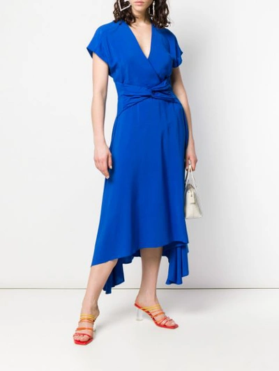 Shop Pinko Twist Waist Dress In Blue