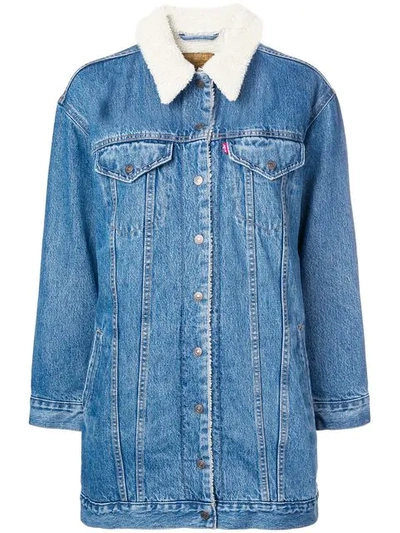 Shop Levi's Longline Denim Jacket In Blue
