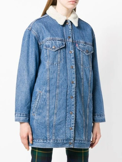 Shop Levi's Longline Denim Jacket In Blue