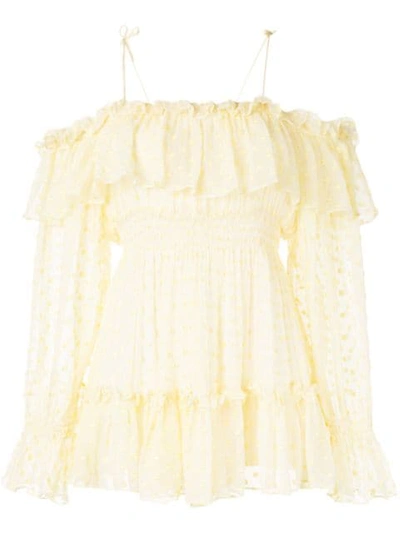 Shop Alice Mccall Wonders Ruffled Playsuit In Yellow