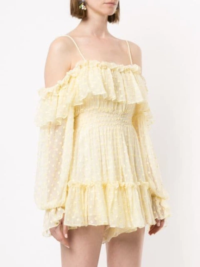 Shop Alice Mccall Wonders Ruffled Playsuit In Yellow