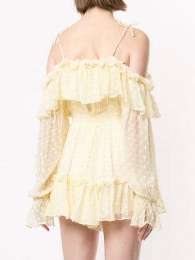 Shop Alice Mccall Wonders Ruffled Playsuit In Yellow
