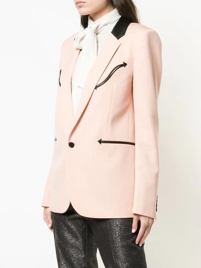 Shop Saint Laurent Single Breasted Blazer In Pink