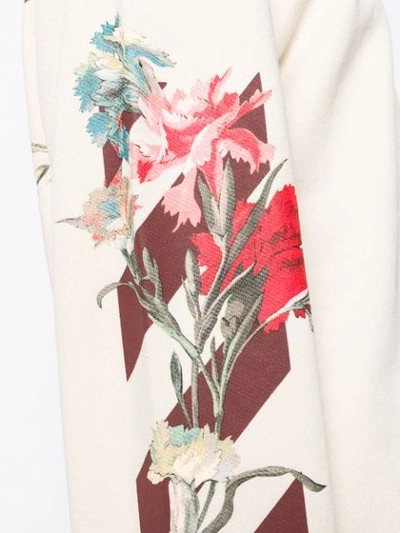 Shop Off-white Floral Logo Print Sweatshirt In 0124 White Borde